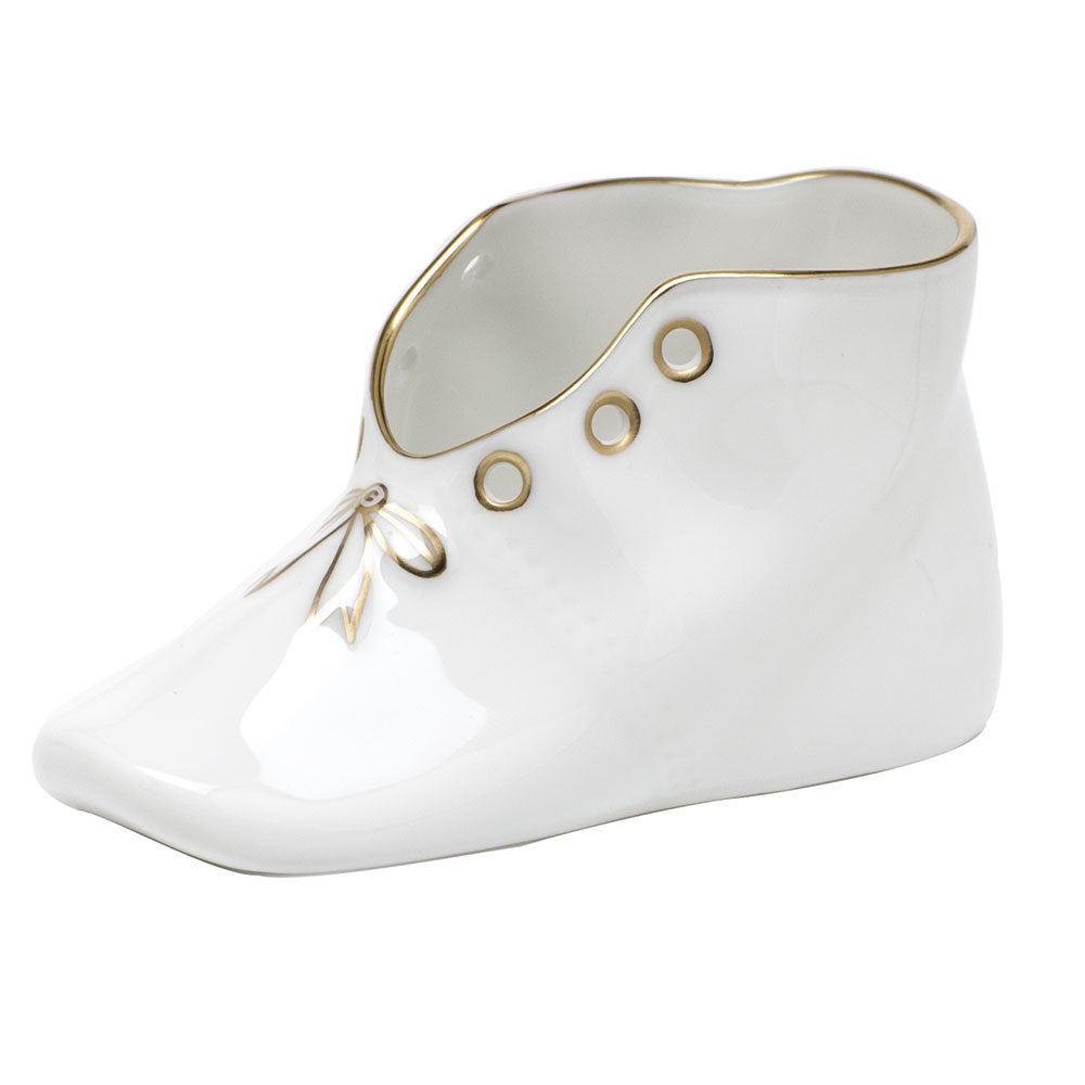 Herend Golden Edge Baby Shoe 4.5"l X 2.75"h
