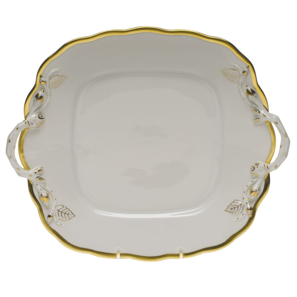 Herend Gwendolyn Square Cake Plate W/handles 9.5"sq