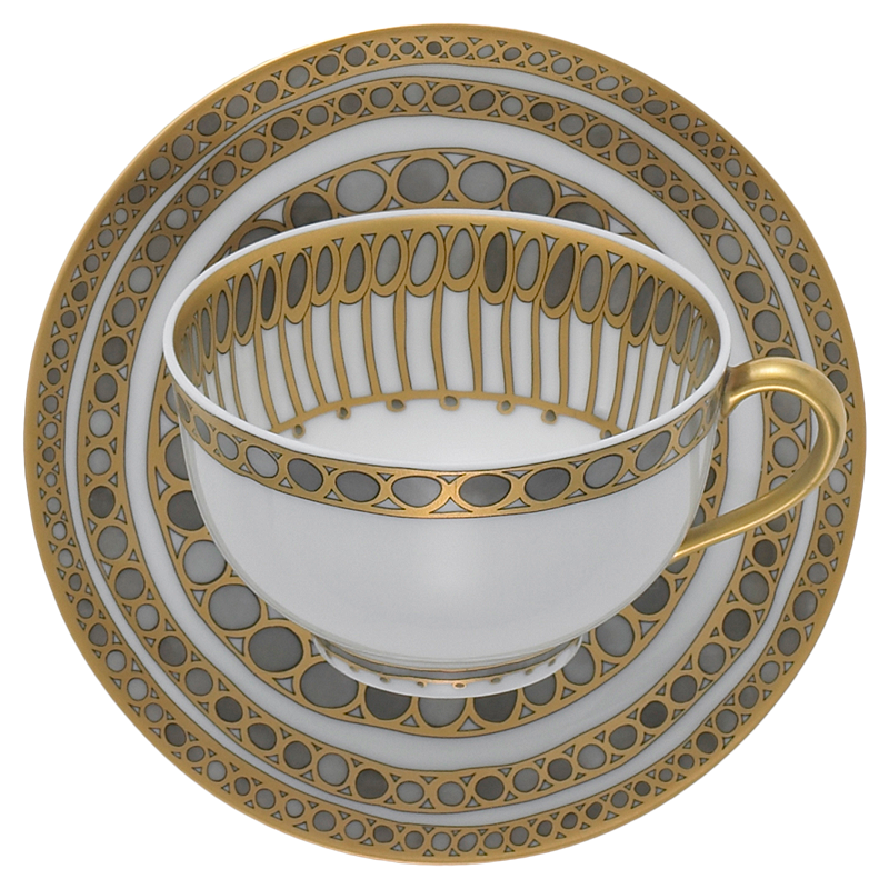 Syracuse Taupe Tea Cup and Saucer