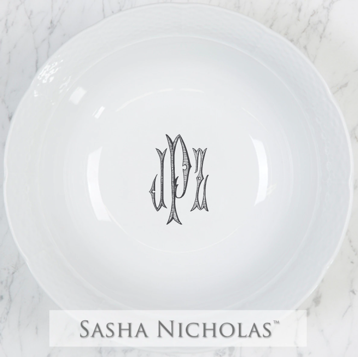 Weave Large Serving Bowl –with monogram