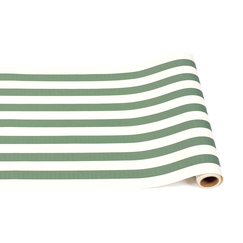 Paper Runner Dark Green Classic Stripe