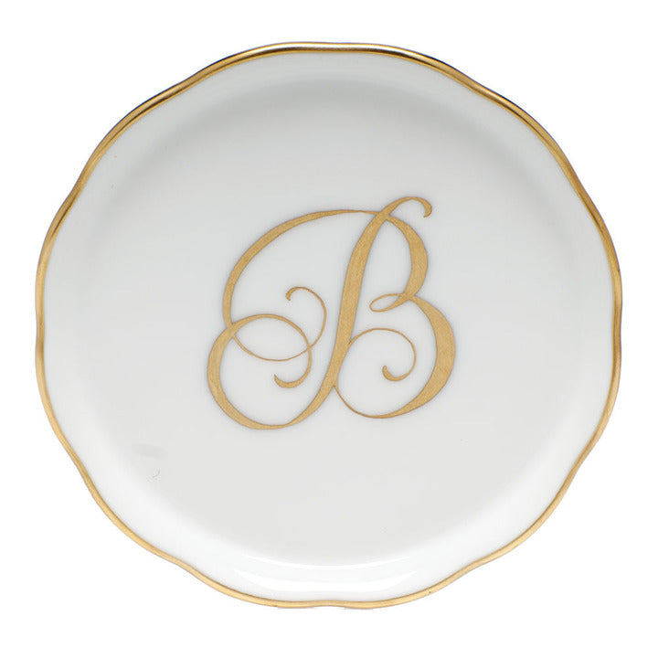 Coaster with monogram 4"d - B