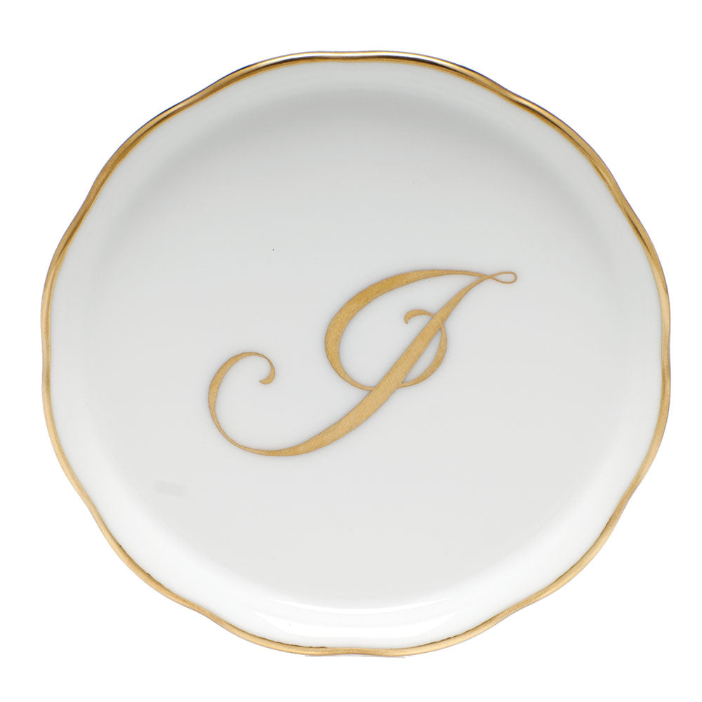 Coaster with monogram 4"d - J