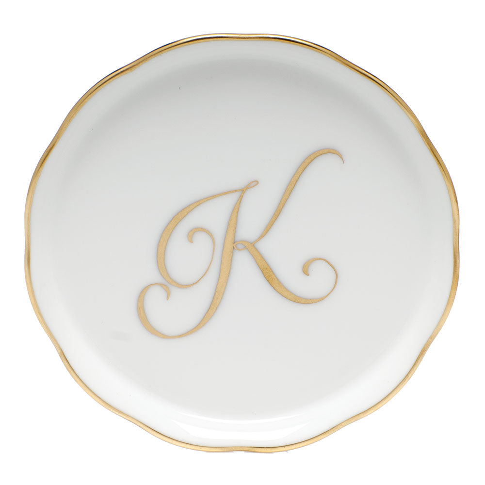 Coaster with monogram 4"d - K