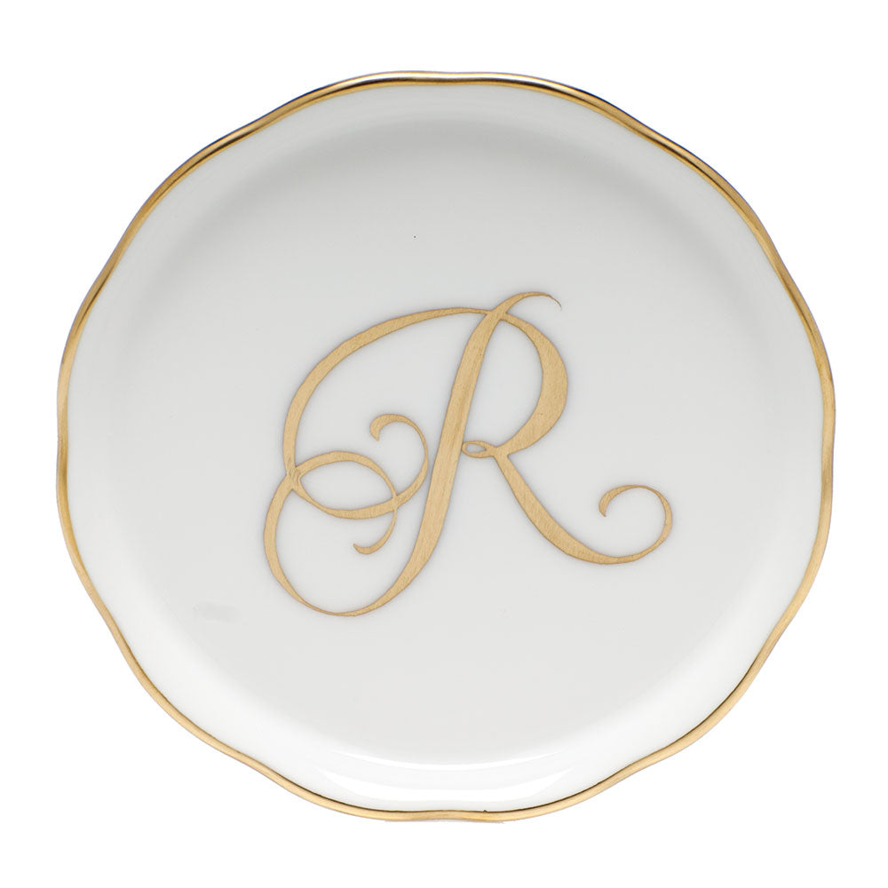 Coaster with monogram 4"d - R