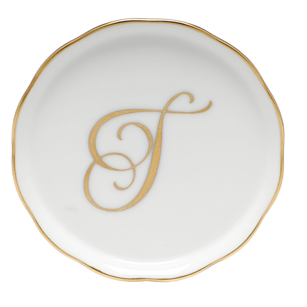 Coaster with monogram 4"d - T