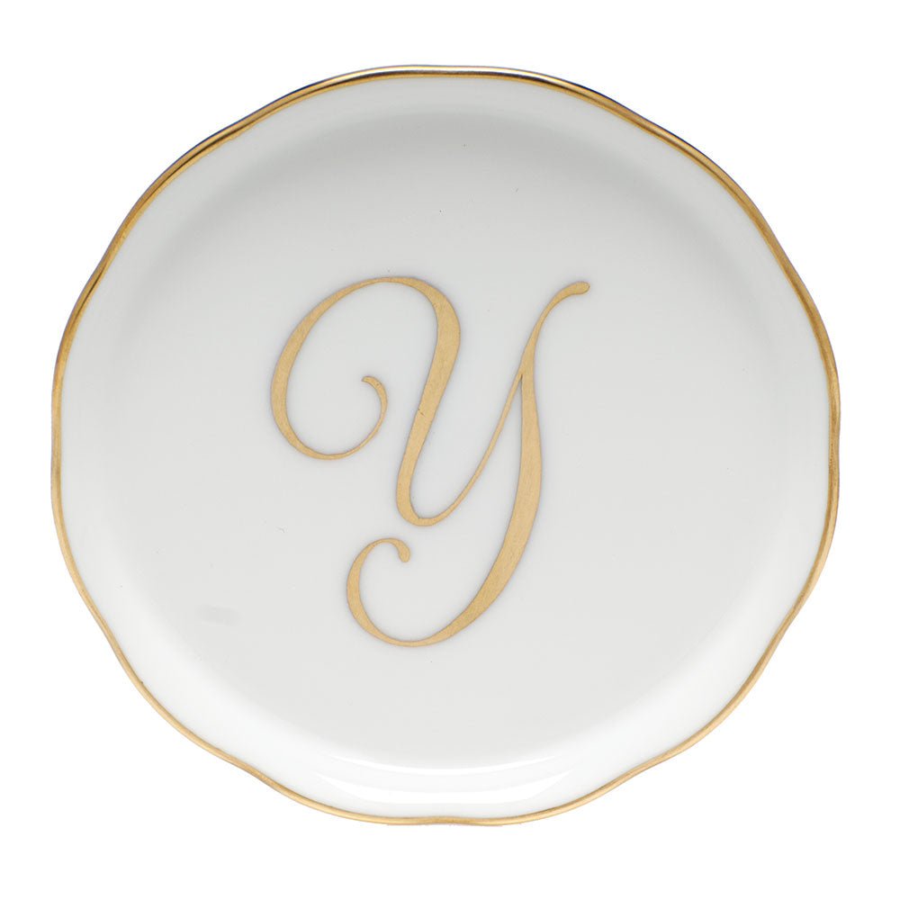 Coaster with monogram 4"d - Y