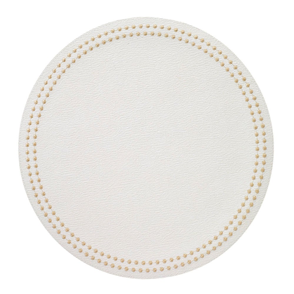 Placemats Pearls Antique White/Gold Set of 4