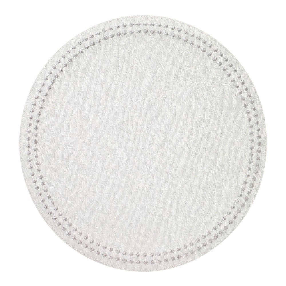 Placemats Pearls Antique White/Silver Set of 4