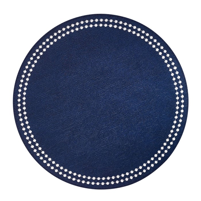 Pearls Placemats Navy/White Set of 4