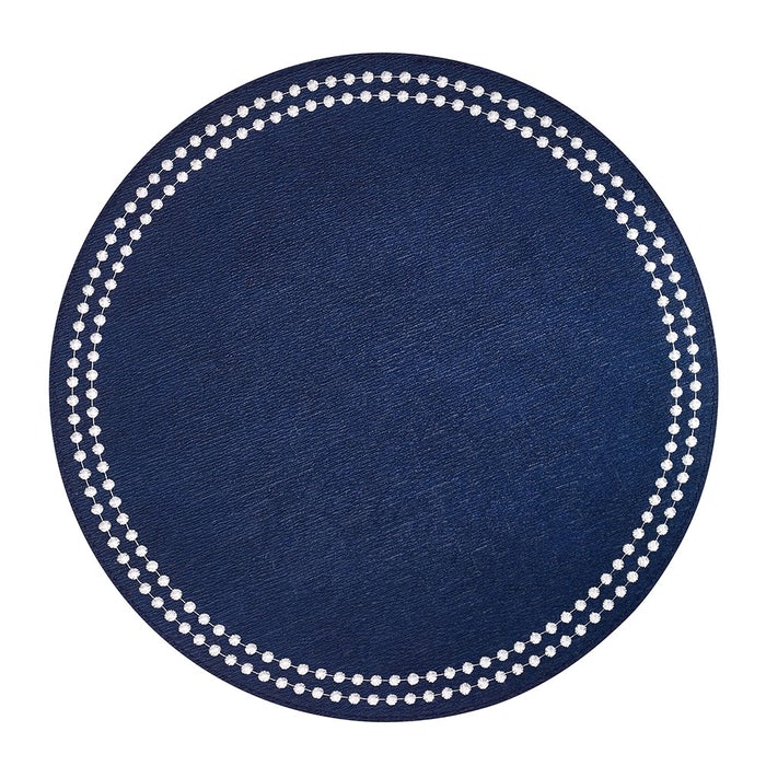 Placemats Pearls Navy/White Set of 4