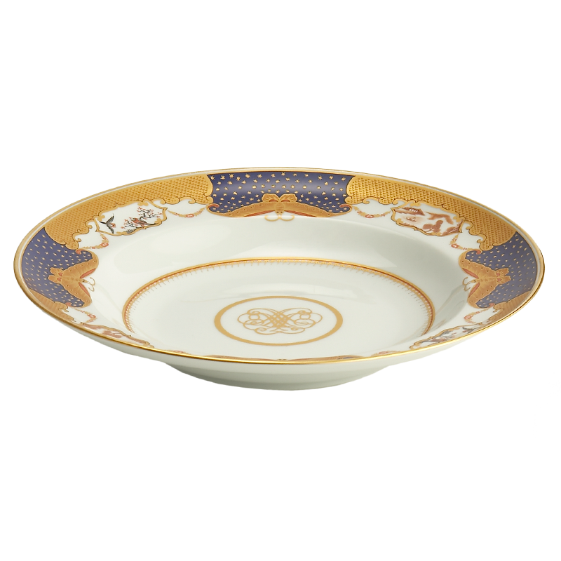 Mottahedeh Golden Butterfly Rim Soup Plate