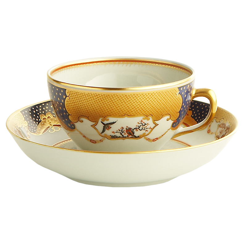 Mottahedeh Golden Butterfly Tea Cup & Saucer