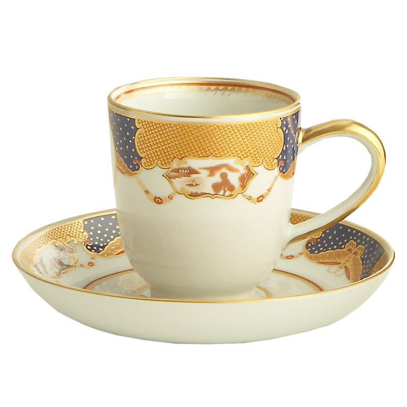 Mottahedeh Golden Butterfly Demi Cup & Saucer