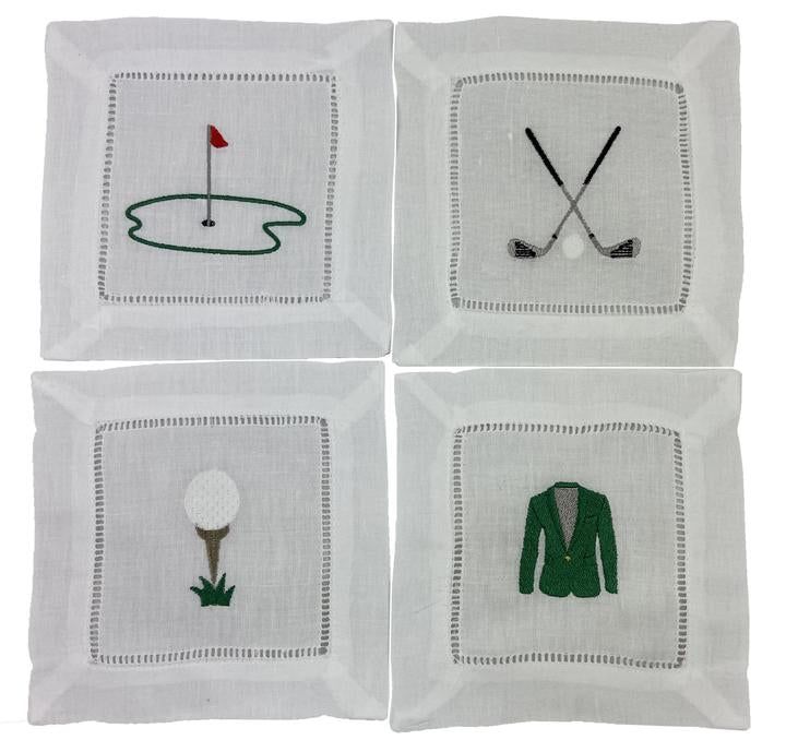 Masters Linen Cocktail Napkins Set/4