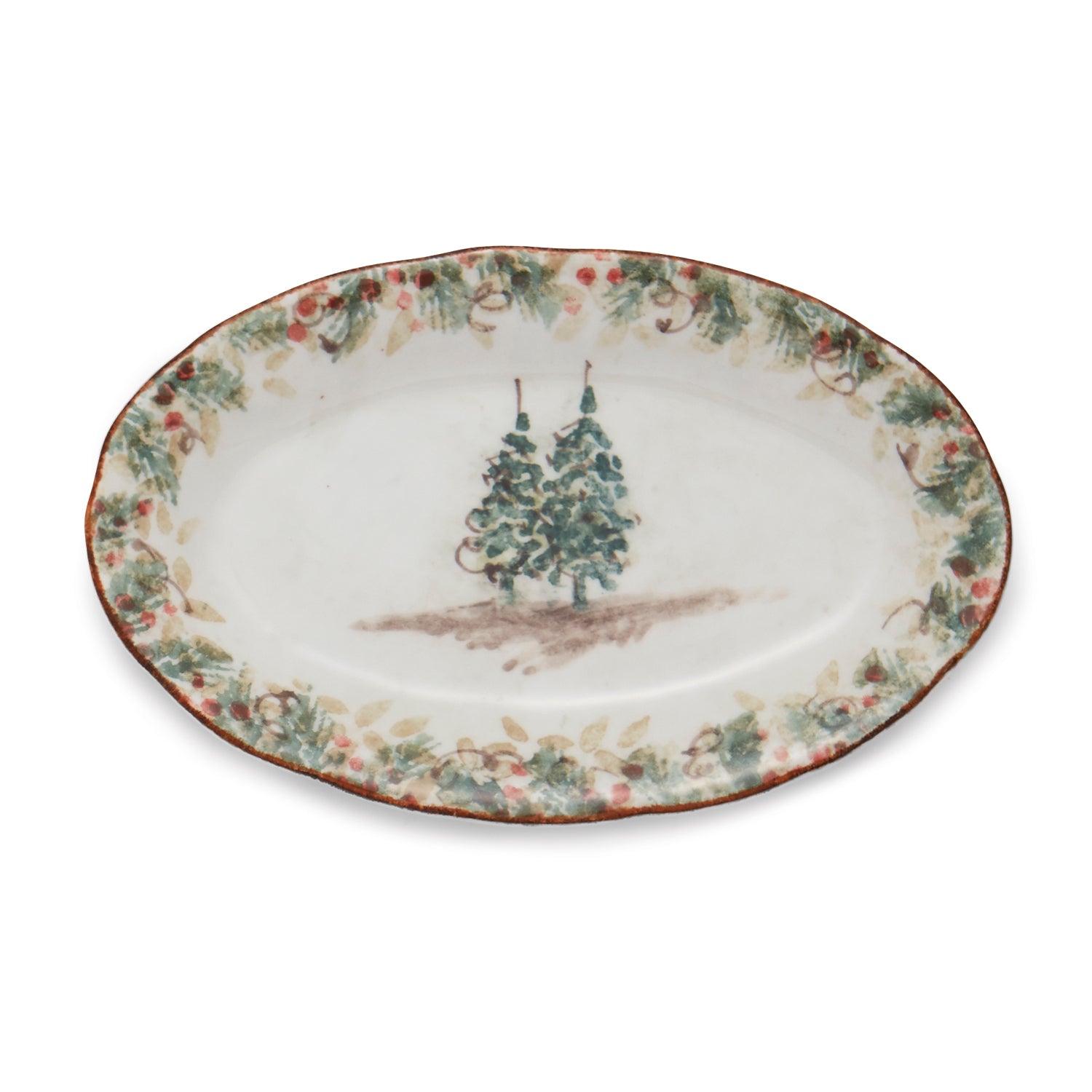 Arte Italica Natale Small Oval Tray