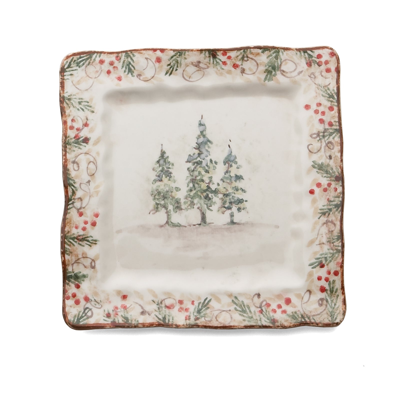 Arte Italica Natale Square Plate