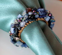 Jewelled Napkin Ring - Blueberries, set / 4 pcs