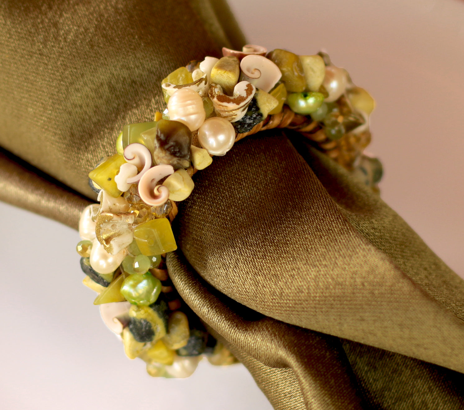 Jewelled Napkin Ring - Lemon, set / 4 pcs