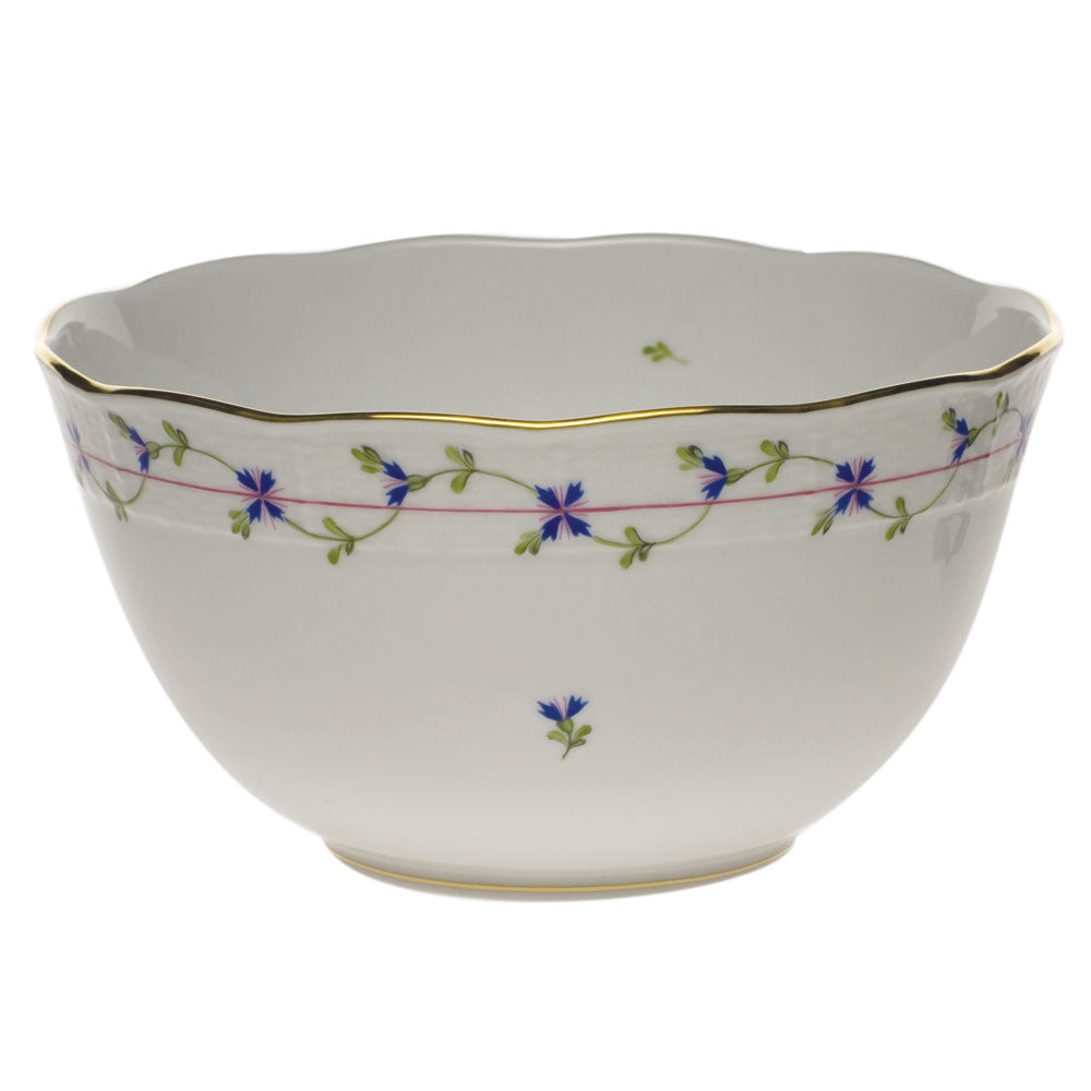 Herend Blue Garland Round Bowl (3.5 Pt) 7.5"d