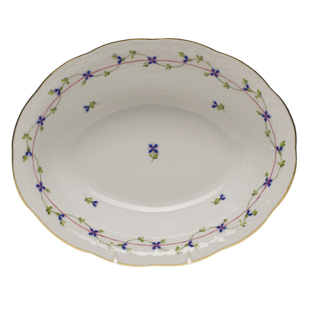 Herend Blue Garland Oval Veg Dish 10"l X 8"w