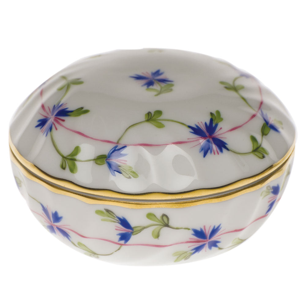 Herend Blue Garland Ring Box 2.75"d