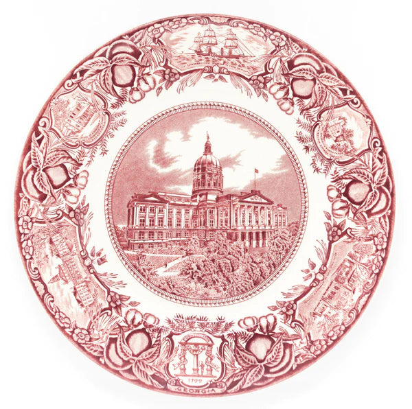 Georgia Historical Plate Gen. James E. Oglethorpe - Pink #1