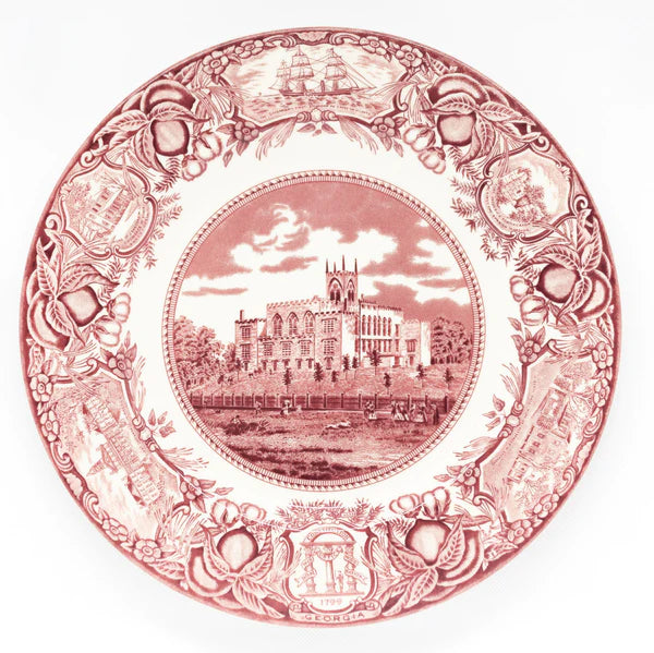 Georgia Historical Plate Old Capitol Milledgeville - Pink #9