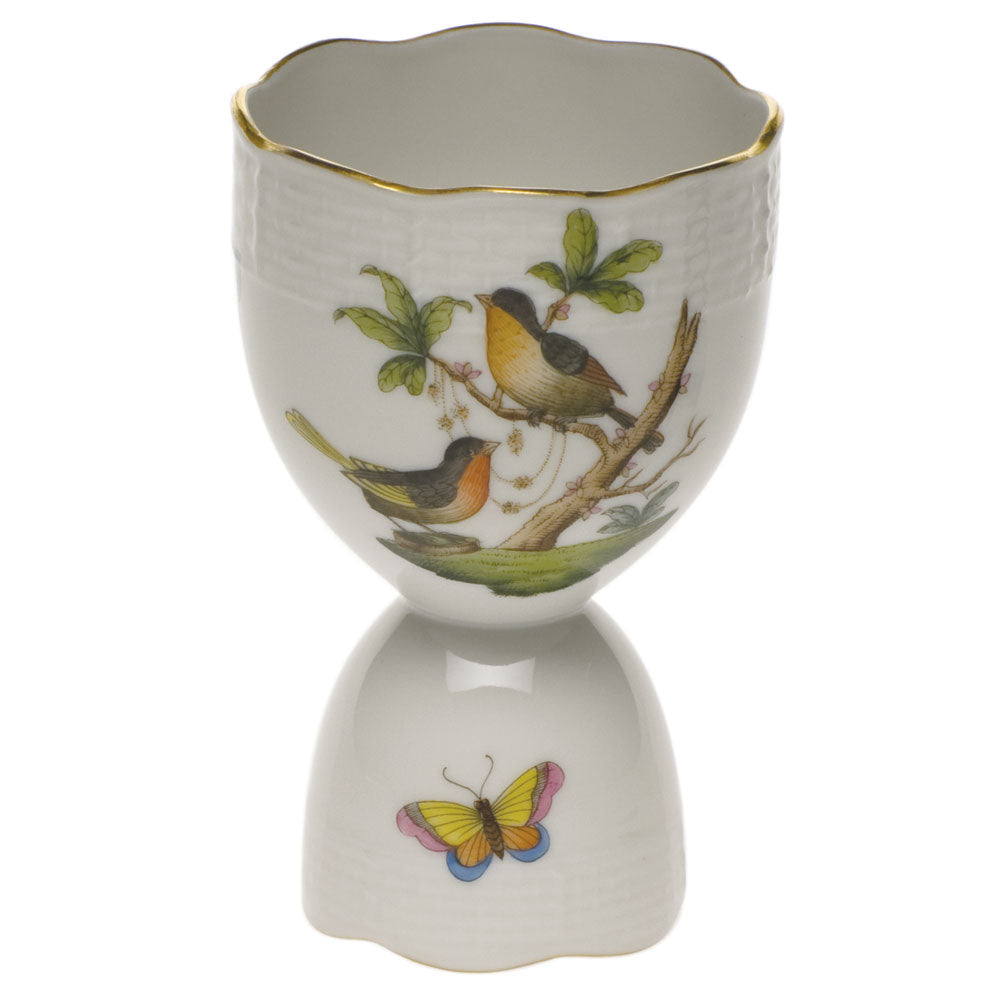 Herend ROTHSCHILD BIRD DOUBLE EGG CUP 4"H