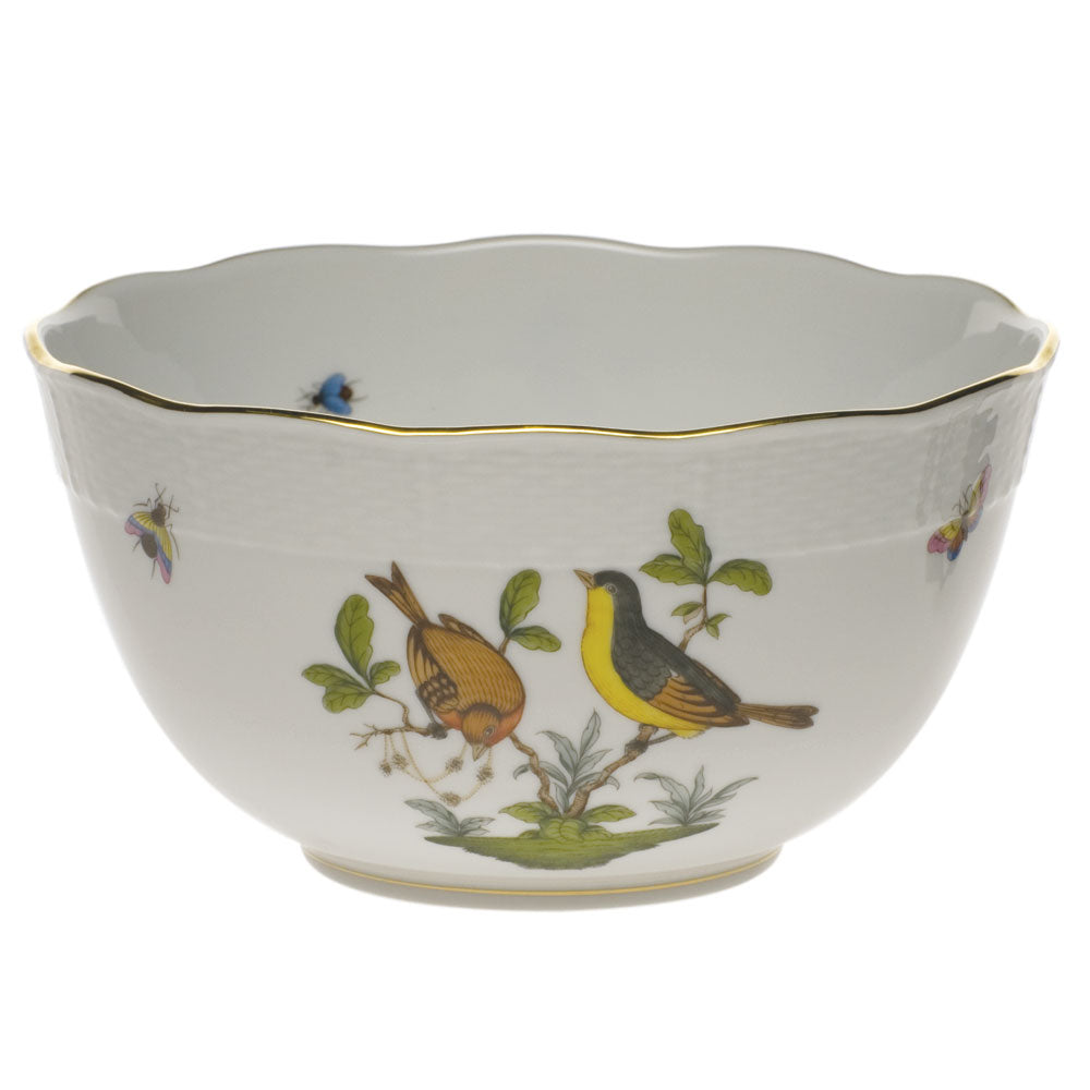 Herend Rothschild Bird Round Bowl (3.5 Pt) 7.5"d