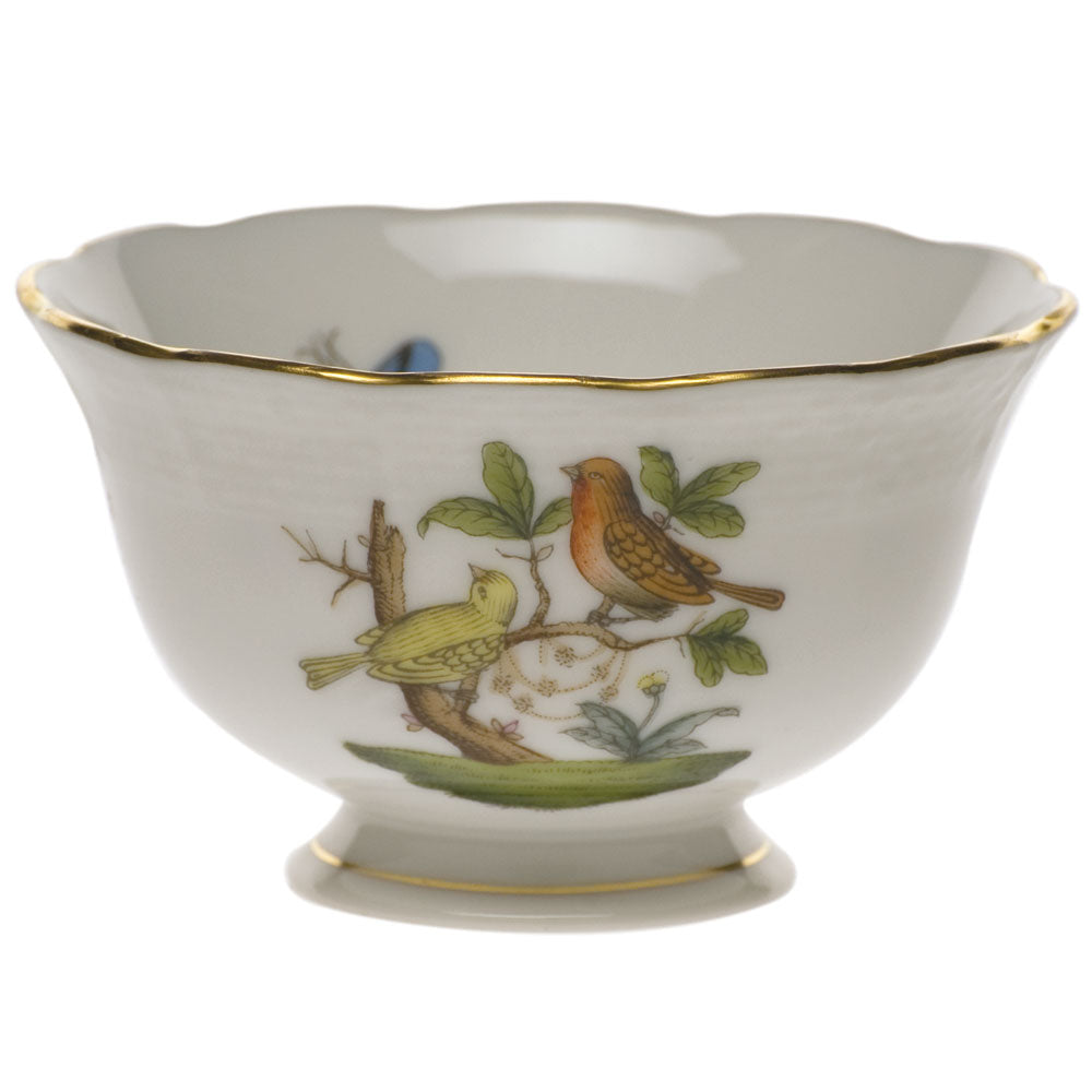 Herend Rothschild Bird Open Sugar Bowl 3"d 1.5"h