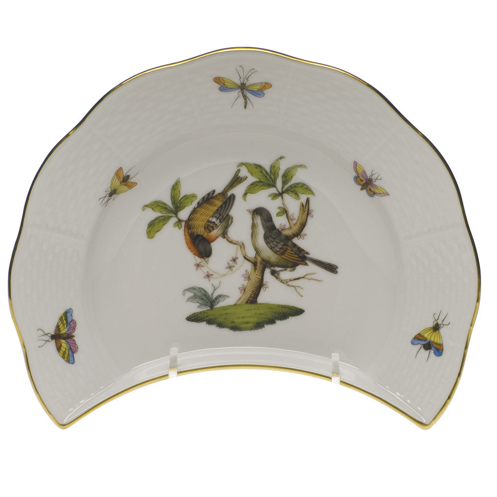 Herend Rothschild Bird Crescent Salad 7.25"l X 5"w