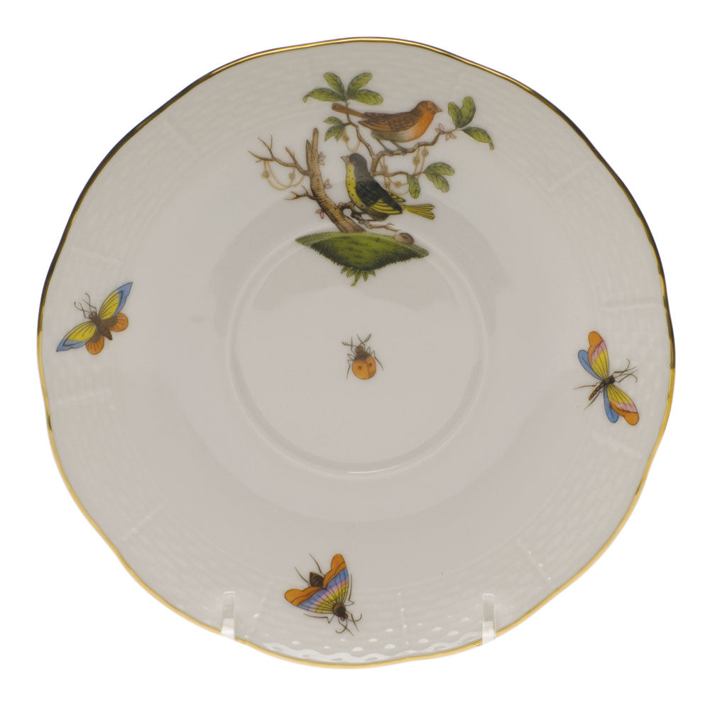 Herend Rothschild Bird Cov Bouillon Saucer 6.5"d