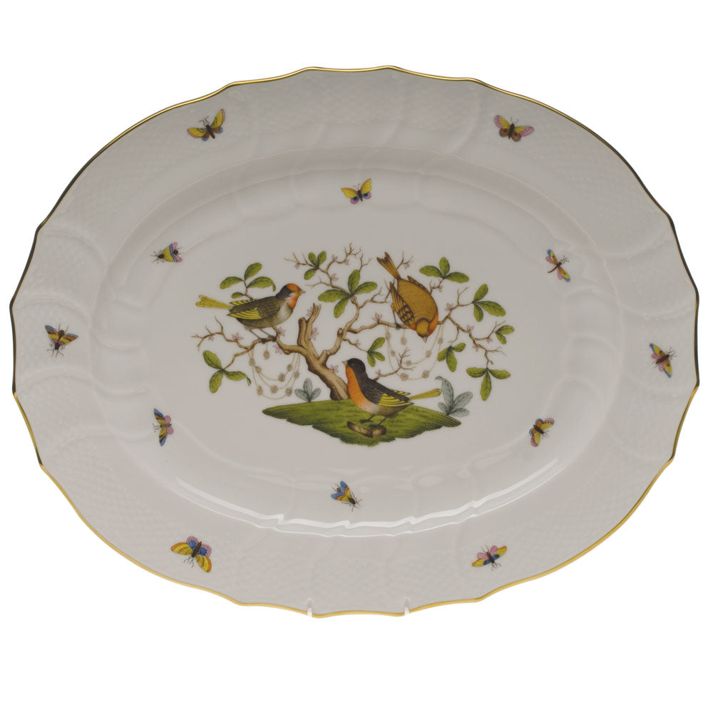Herend Rothschild Bird Turkey Platter 18"l X 14.5"w