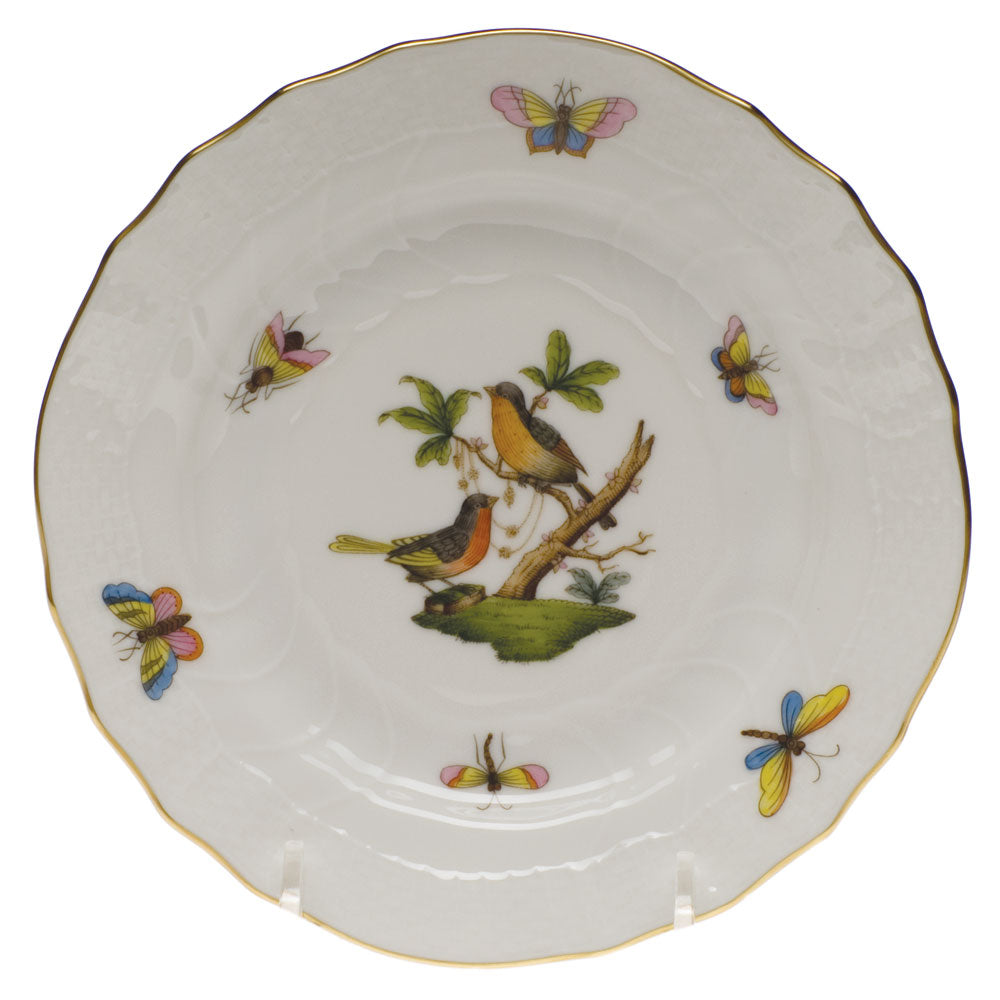 Herend Rothschild Bird Bread And Butter Plate - Mo 08 6"d