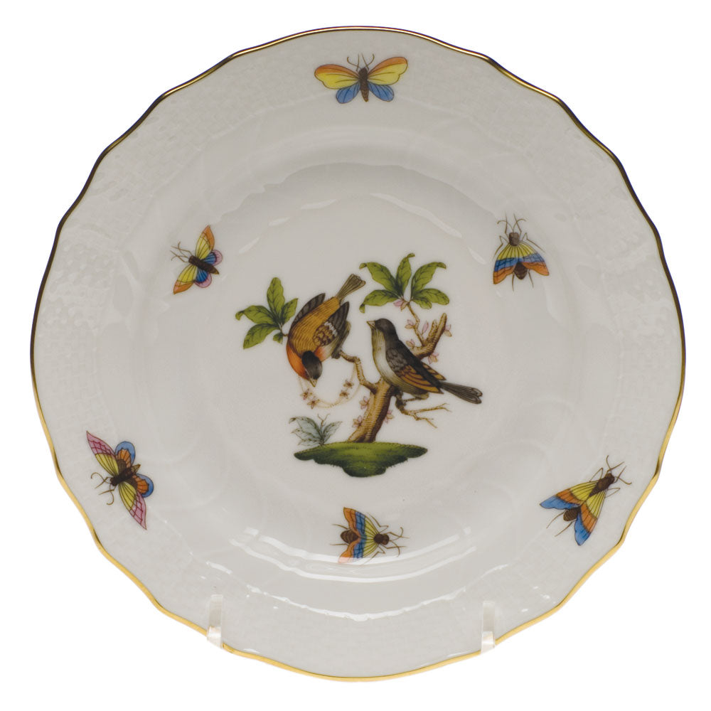 Herend Rothschild Bird Bread And Butter Plate - Mo 12 6"d