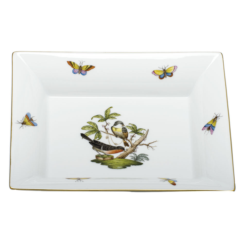 Herend Rothschild Bird Jewelry Tray 7.5"l X 6.25"w