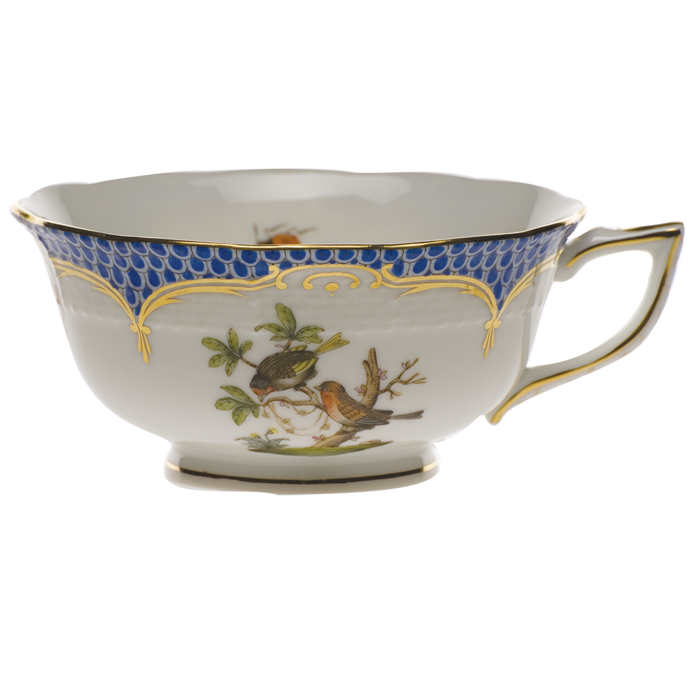 Rothschild Bird Blue Border Tea Cup - Motif 10 (8 Oz)