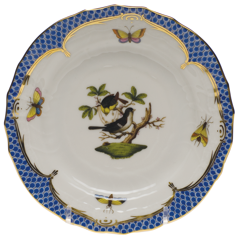 Rothschild Bird Blue Border Bread And Butter Plate - Mo 01 6"d