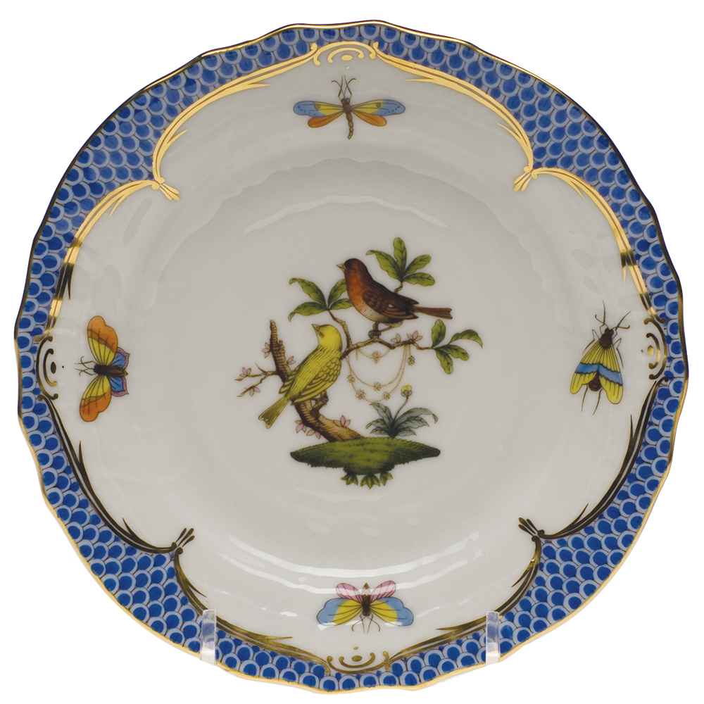 Rothschild Bird Blue Border Bread And Butter Plate - Mo 06 6"d