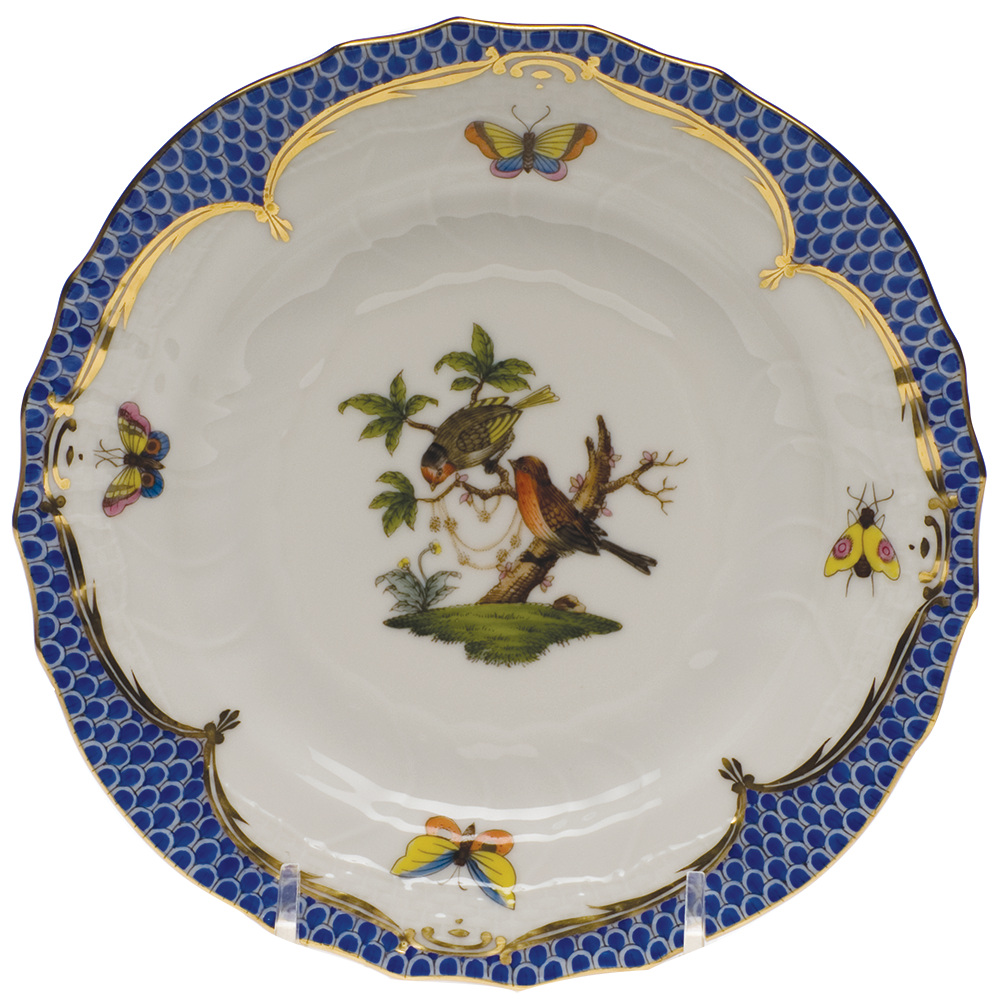 Rothschild Bird Blue Border Bread And Butter Plate - Mo 10 6"d