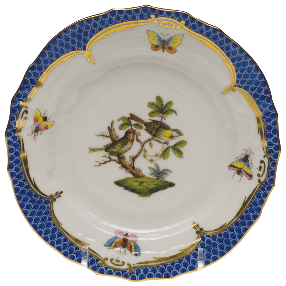 Rothschild Bird Blue Border Bread And Butter Plate - Mo 11 6"d