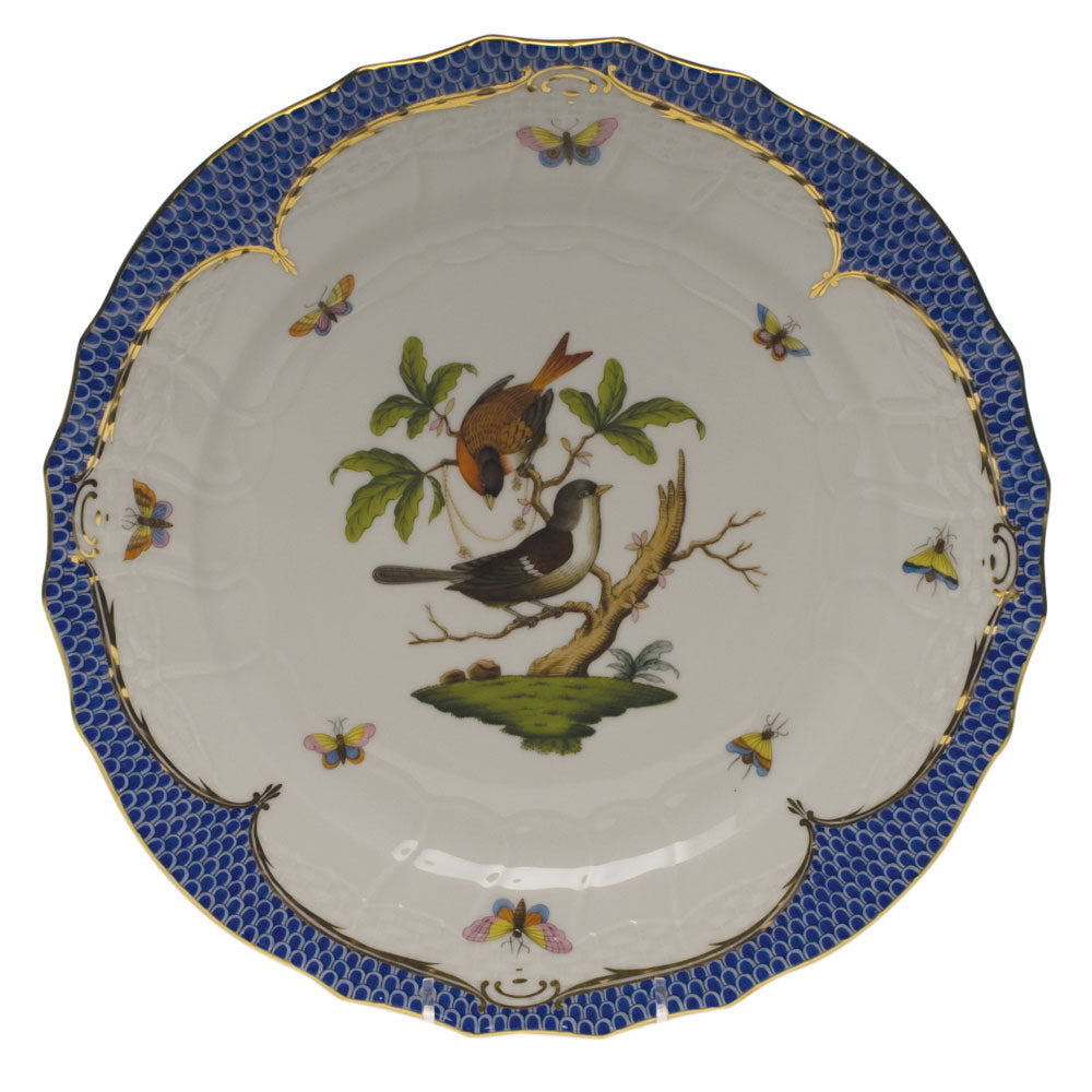 Herend Rothschild Bird Blue Border Service Plate - Motif 04 11"d - Blue Border