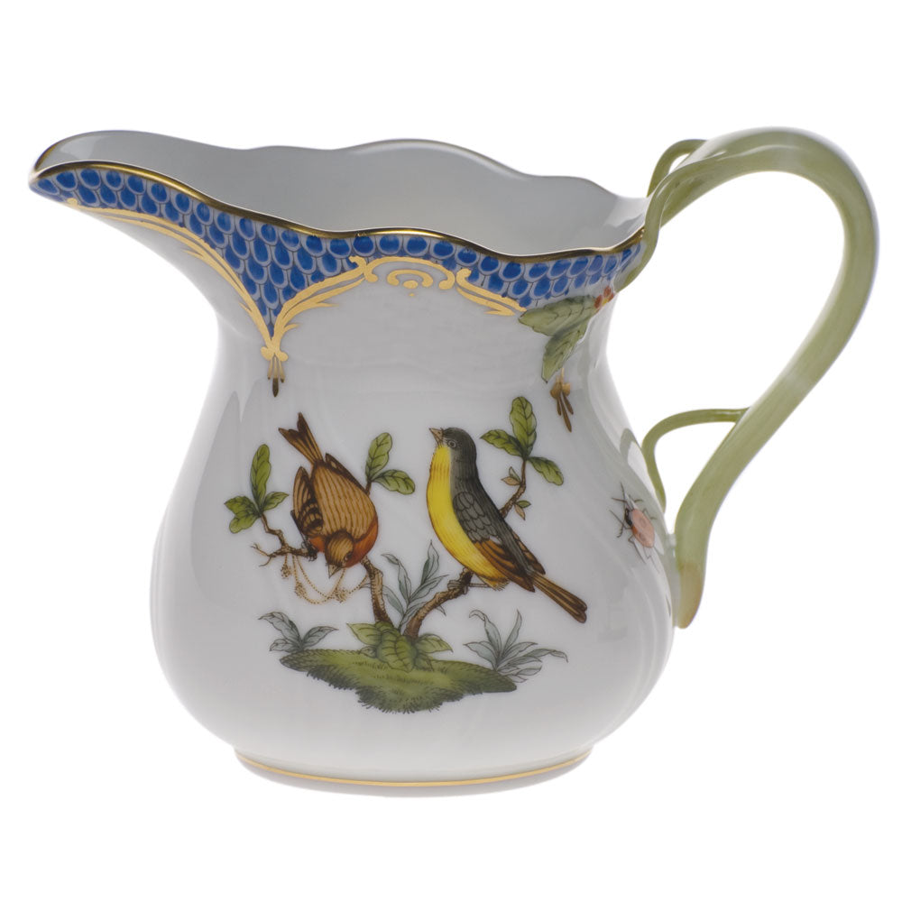 Herend Rothschild Bird Blue Border Creamer (6 Oz) 3.5"h - Blue Border