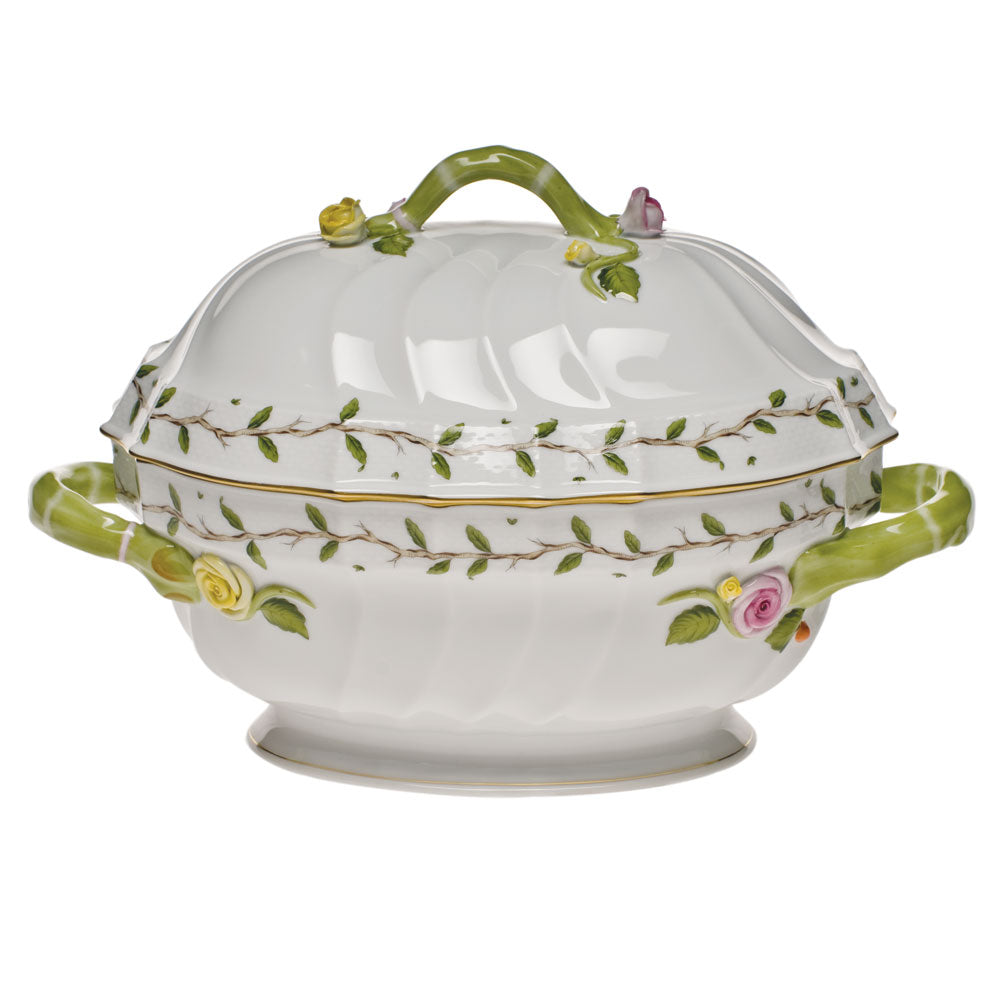 Herend Rothschild Garden Tureen W/branch (2 Qt) 9.5"h