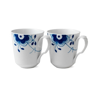 Blue Fluted Mega Mug Pair