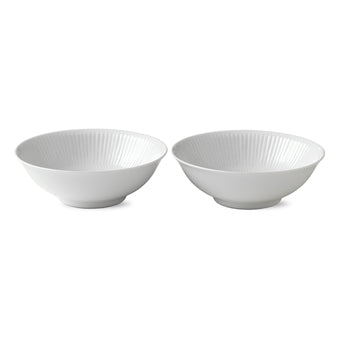 White Fluted Cereal Bowl set/2