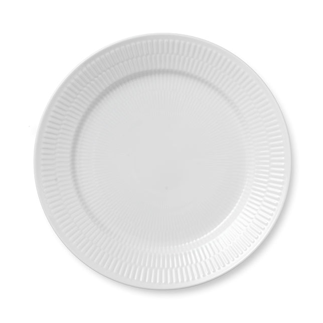 White Fluted Dinner Plate