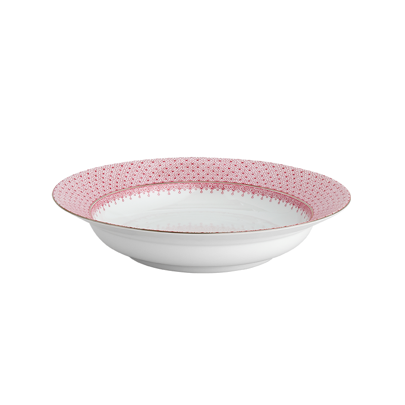 Mottahedeh Pink Lace Rim Soup Plate