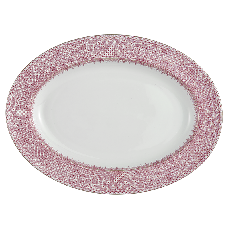 Mottahedeh Pink Lace Oval Platter